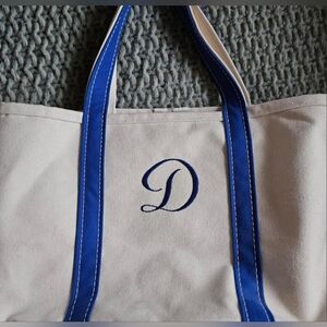 L.L. Bean Boat and Tote Embroidered "D" Medium Tote Bag